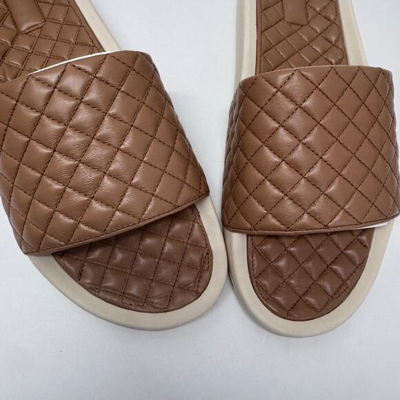 NEW APL Lusso Slides Quilted Nappa Leather Mens sz 13 Caramel Comfort Old Money main image 5